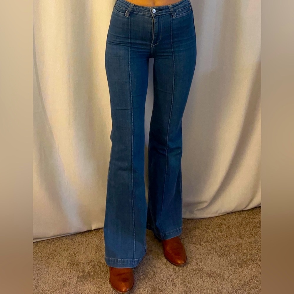 Abercrombie & Fitch blue bell bottoms jeans
